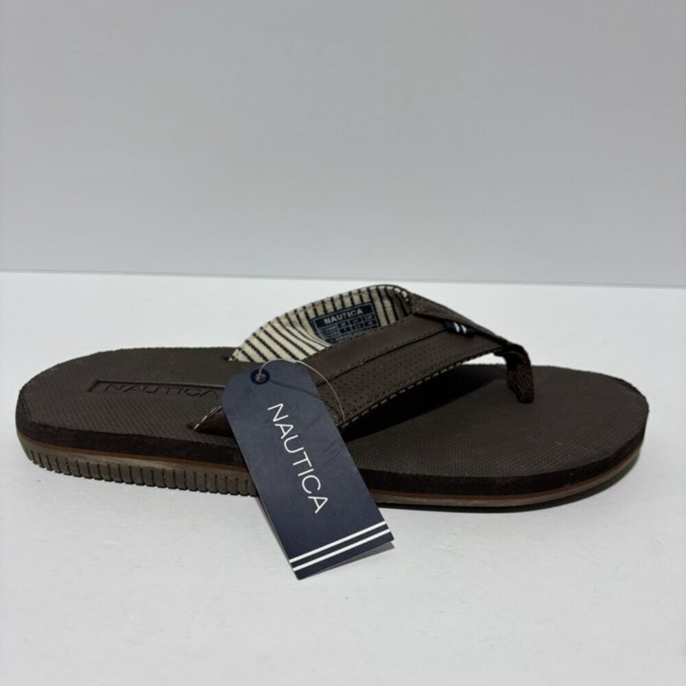 Nautica Men’s Clarkson2 Brown Flip Flop Sandals, Size 7 M
